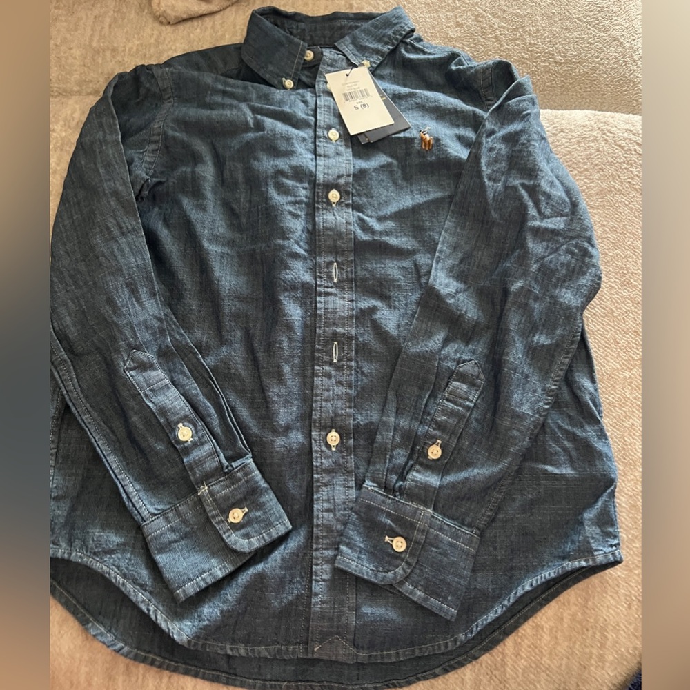 Boy Ralph lauren jean style long sleeve dress shirt